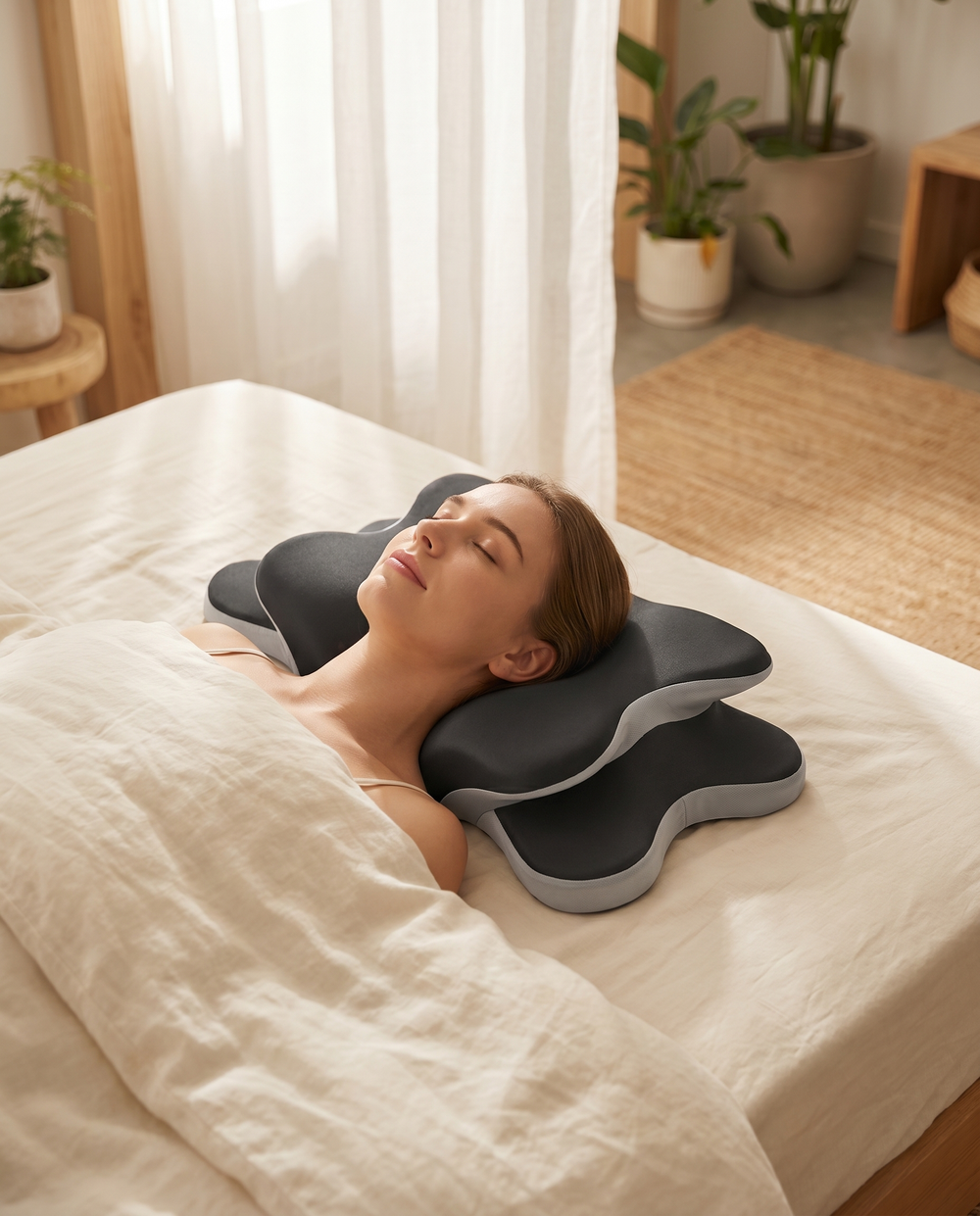Alignova Ergonomic Memory Foam Cervical Pillow — Neck & Shoulder Support for Side & Back Sleepers