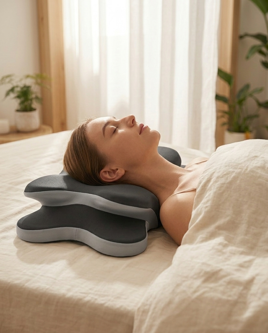 Alignova Ergonomic Memory Foam Cervical Pillow — Neck & Shoulder Support for Side & Back Sleepers